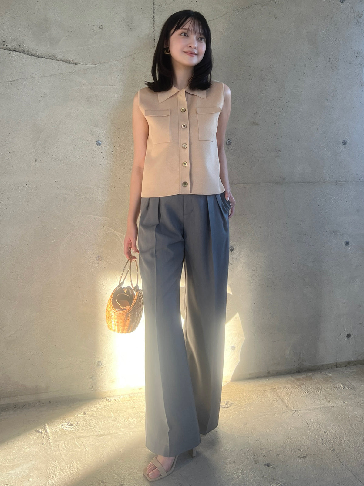 ツータックワイドパンツ