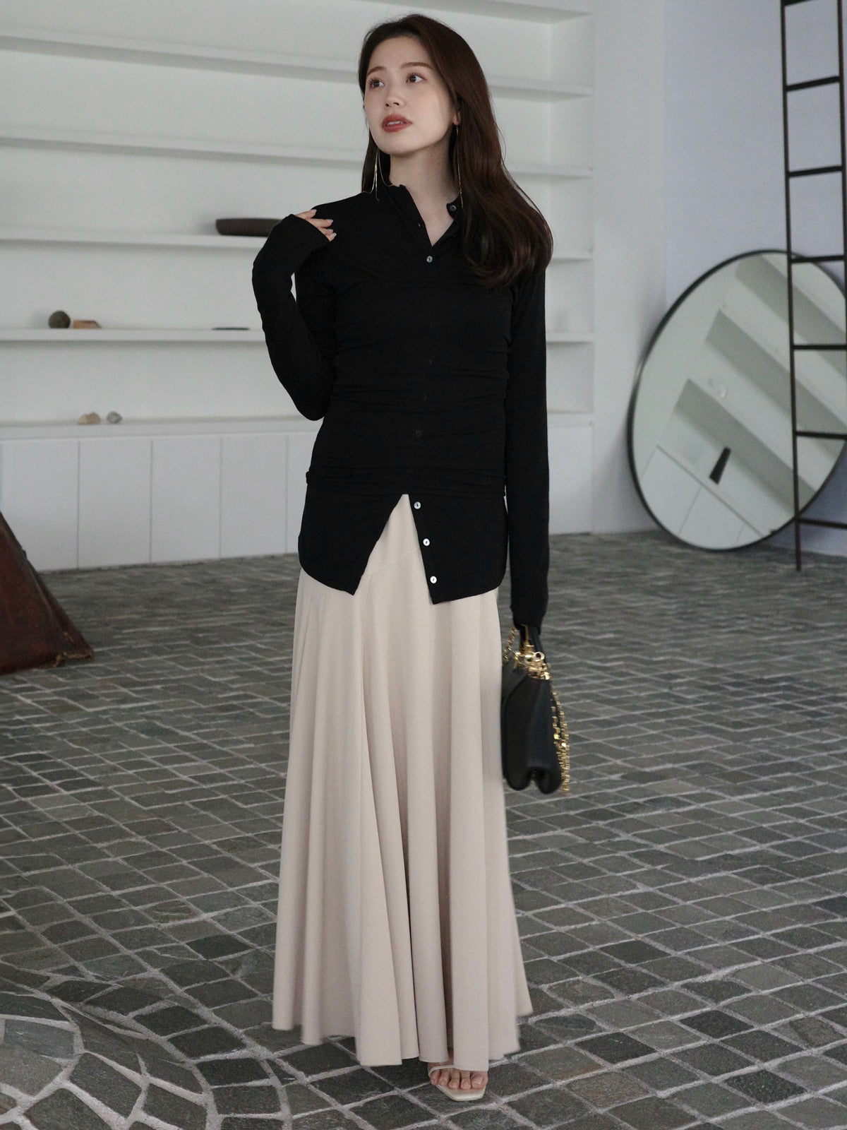 テンセルウールレイヤーカットトップス