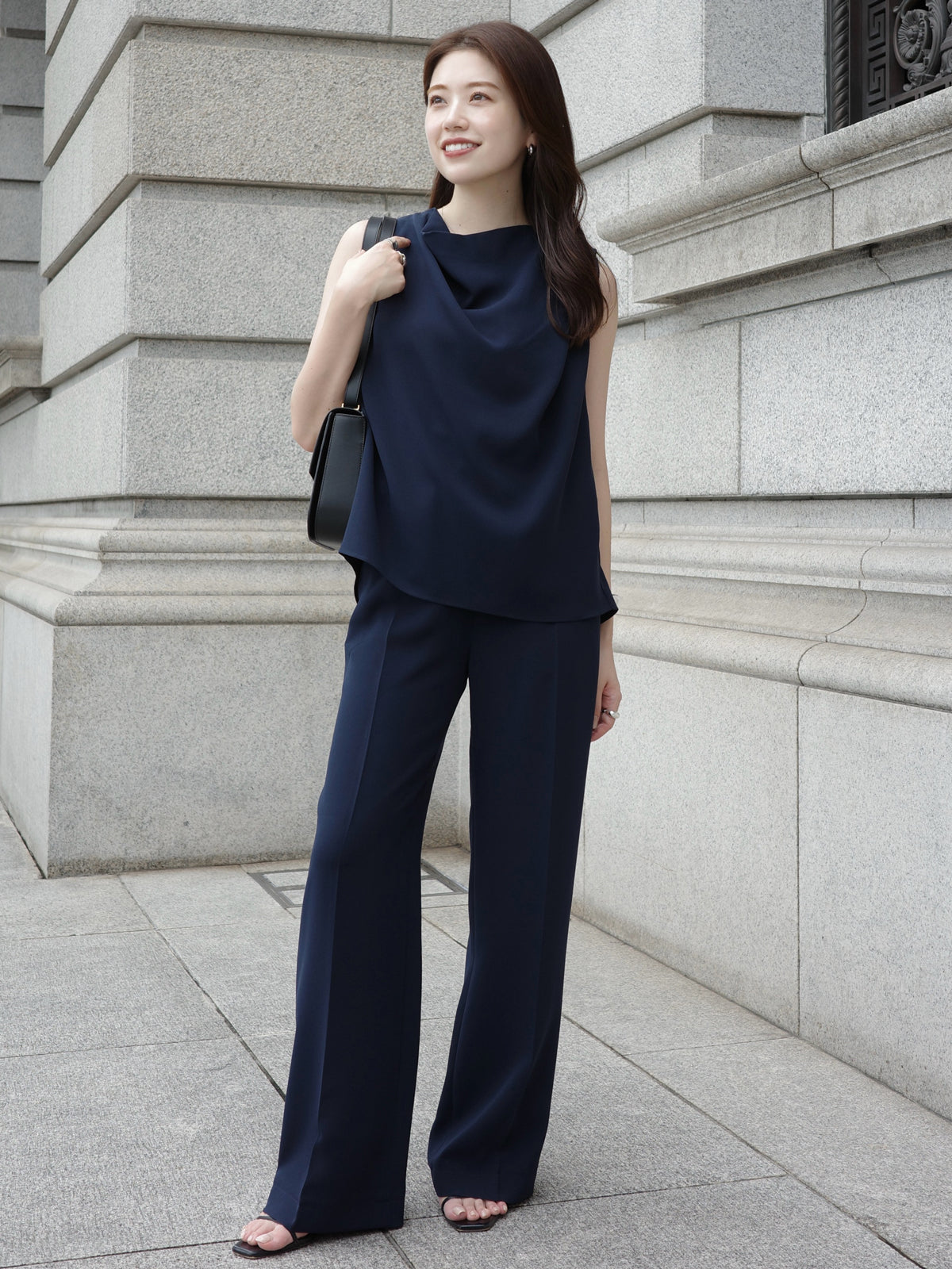 トリアセテートドレープブラウス