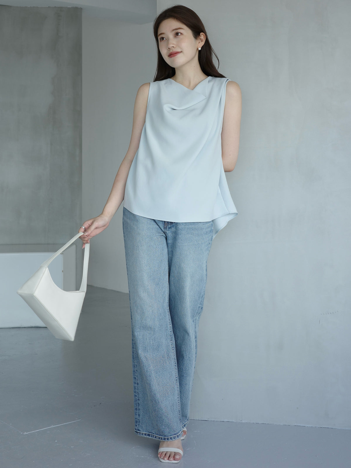 トリアセテートドレープブラウス