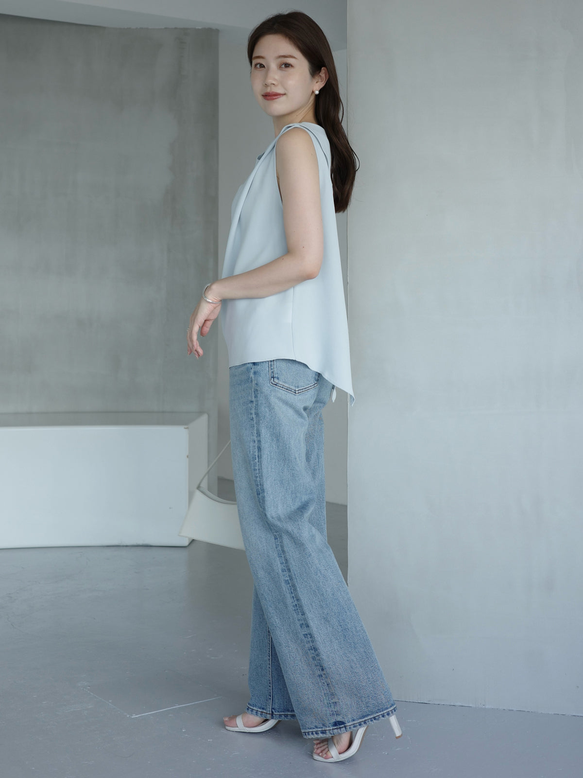 トリアセテートドレープブラウス