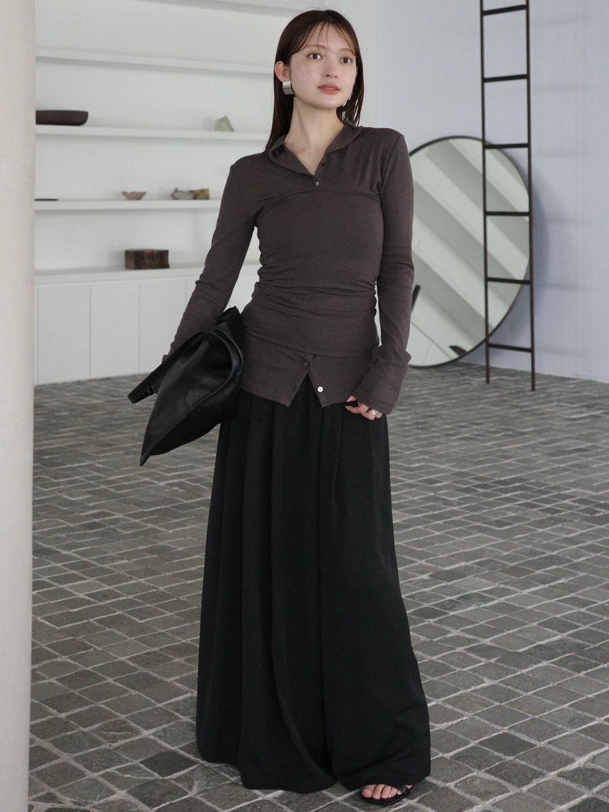 テンセルウールレイヤーカットトップス