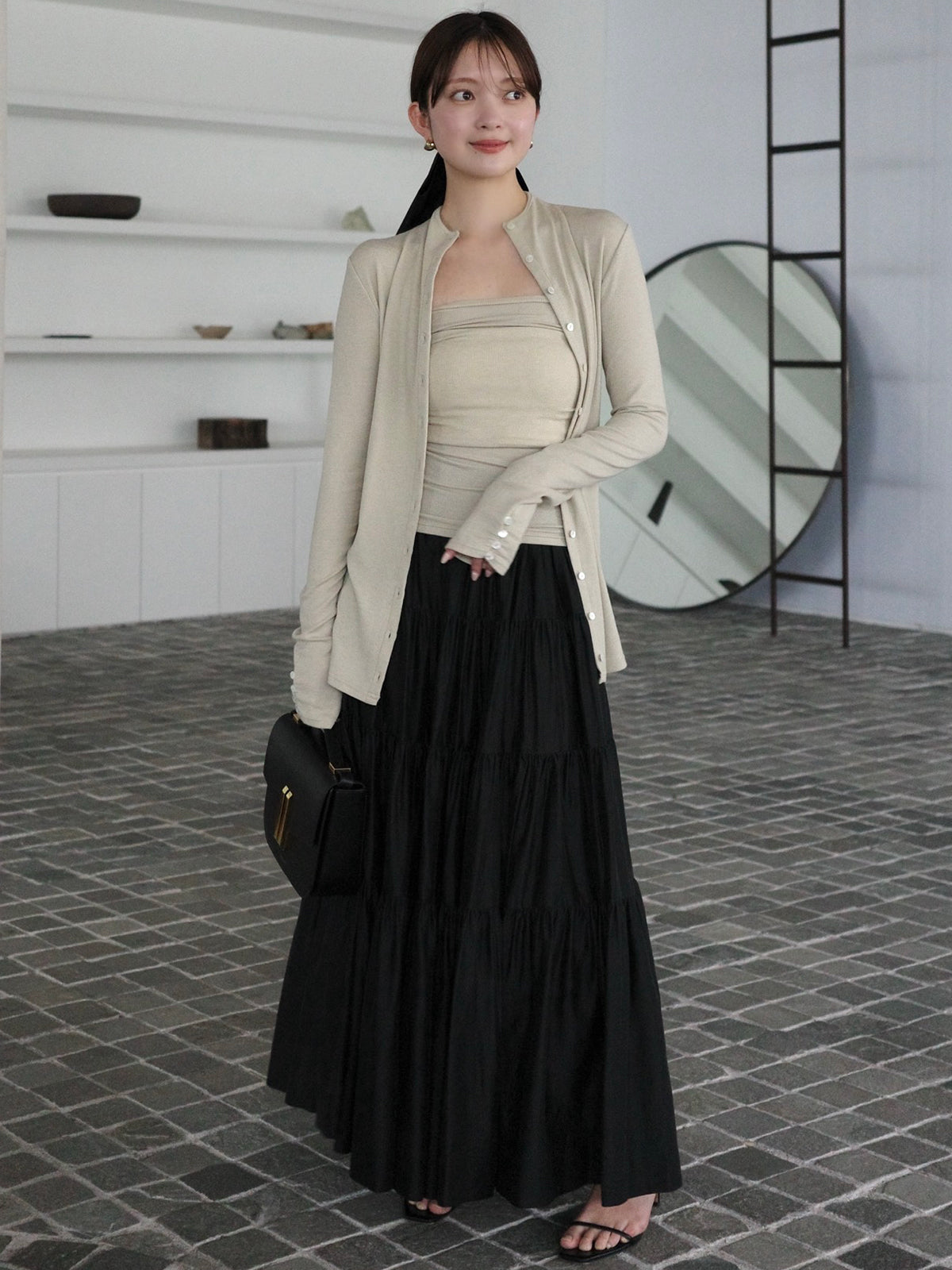 テンセルウールレイヤーカットトップス