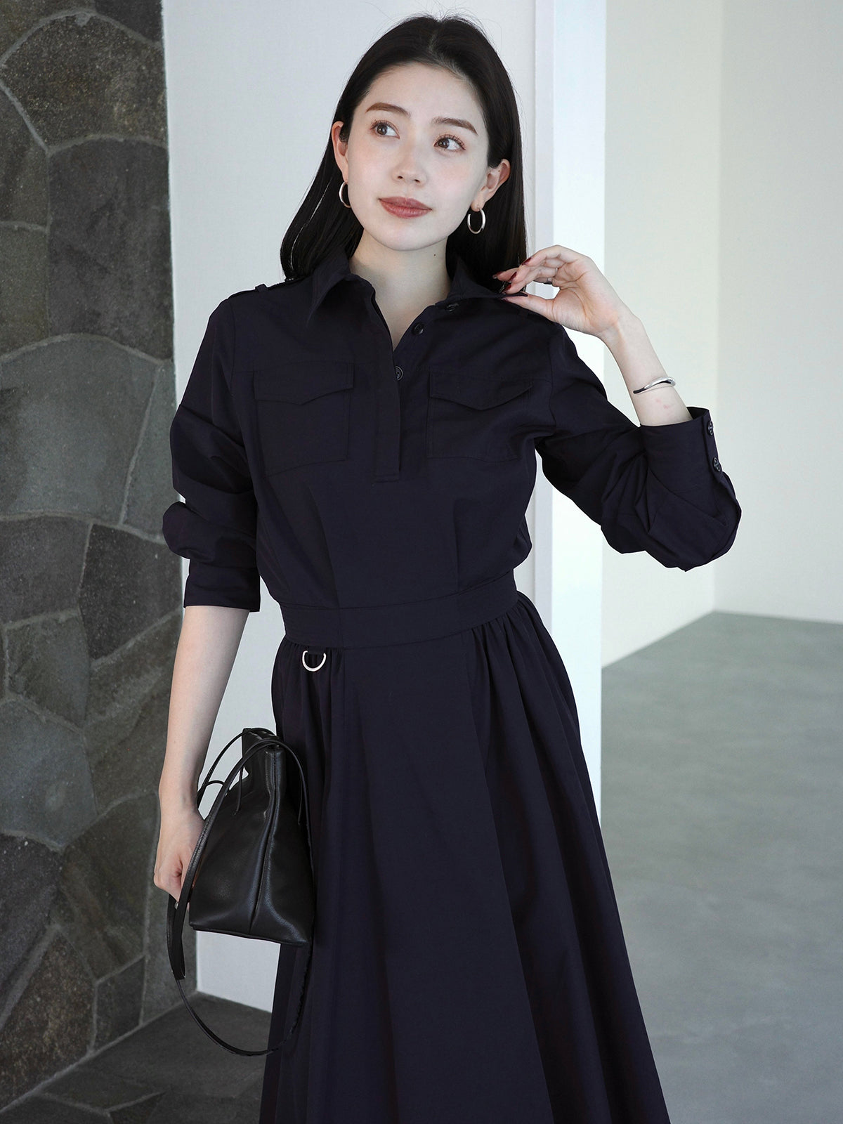 トレンチライクフレアワンピース