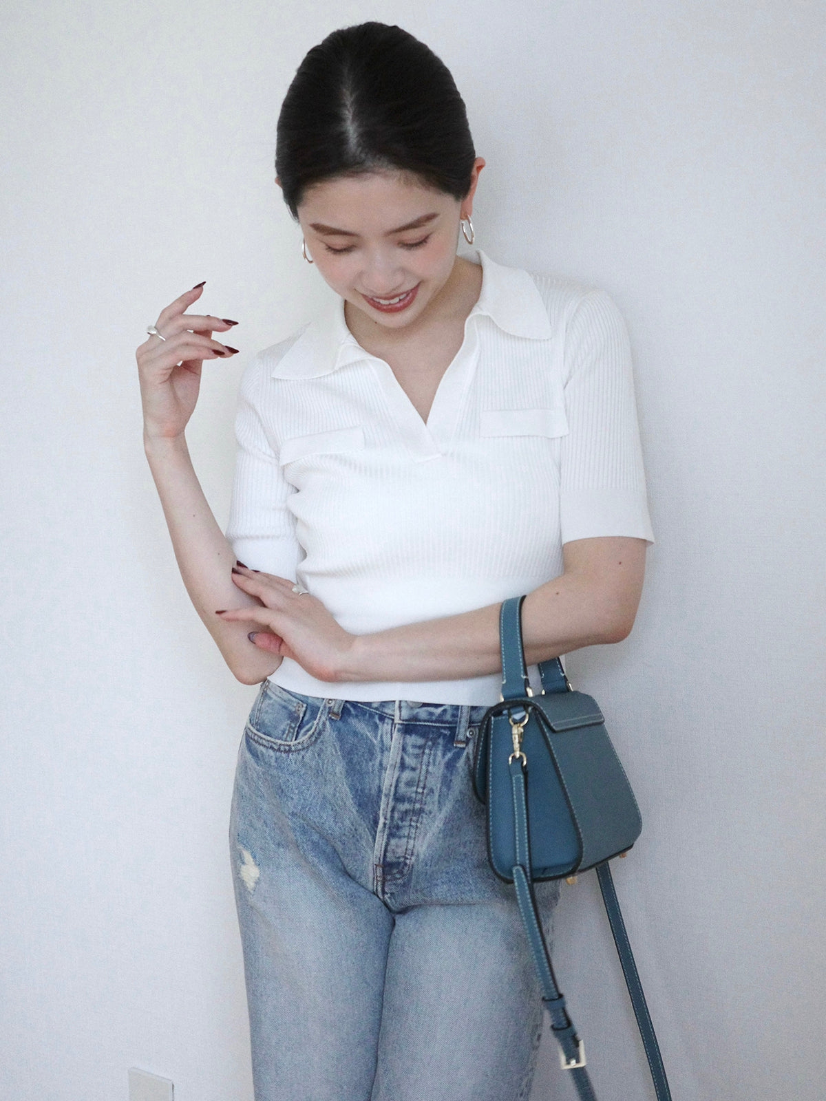 ダメージワイドデニム