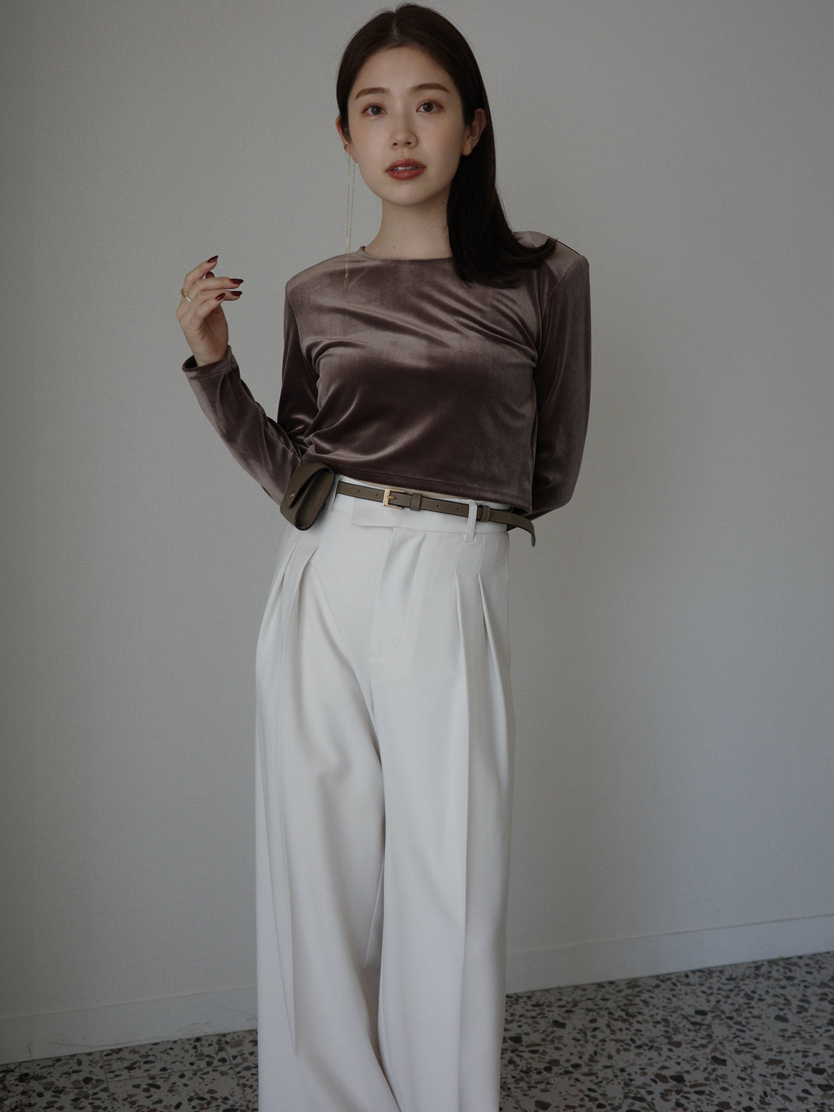 미드웨이트 투턱 와이드 팬츠