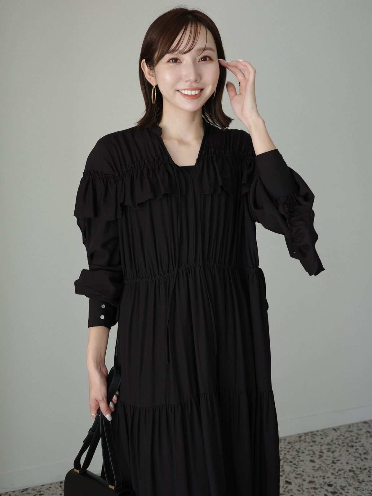 リンクルラッフルワンピース