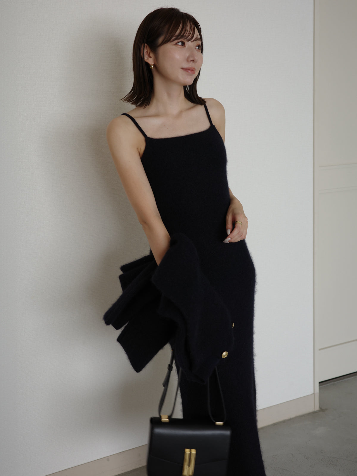 カシミヤブレンドキャミソールニットワンピース