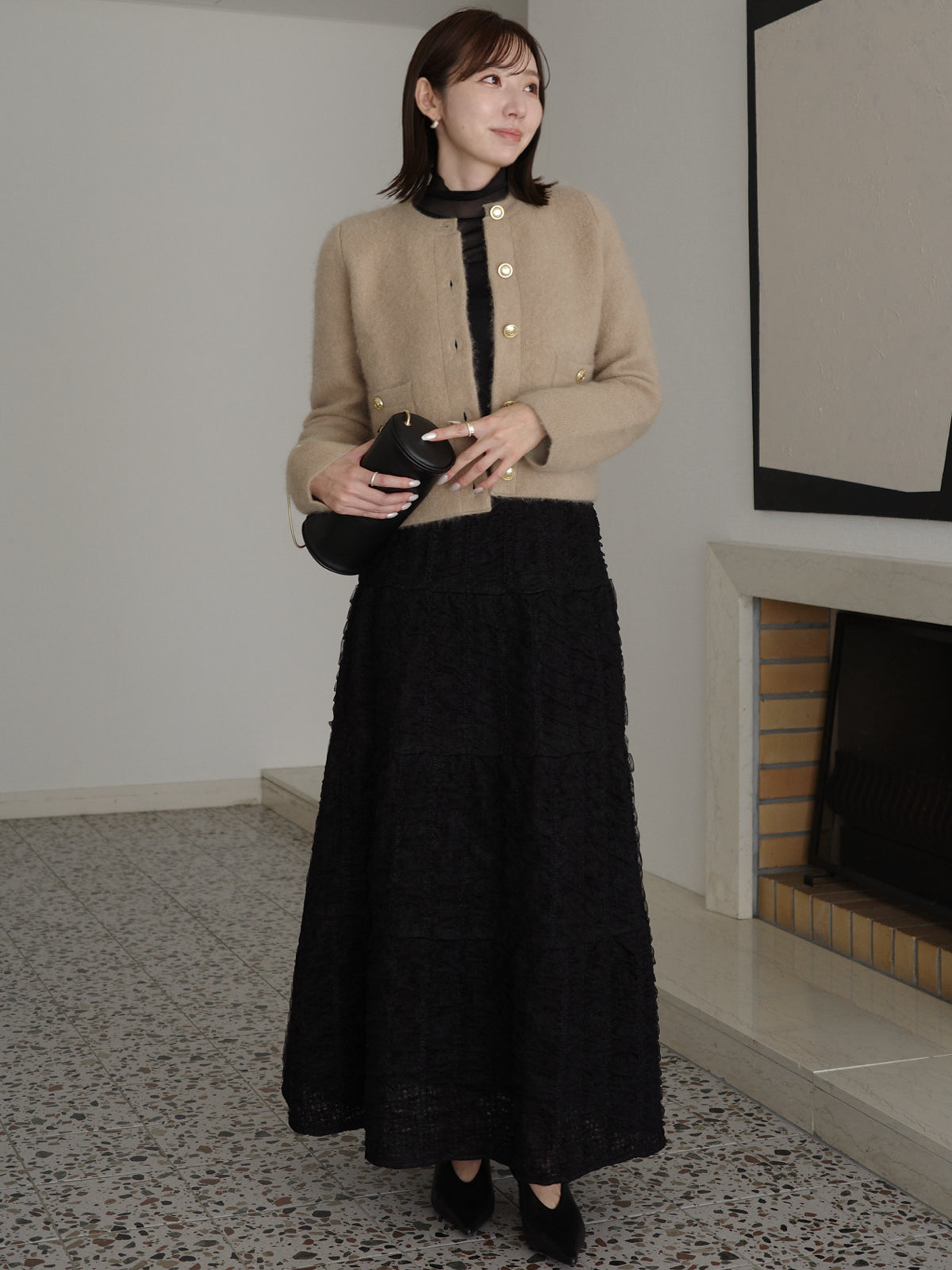 刺绣透视薄纱裙