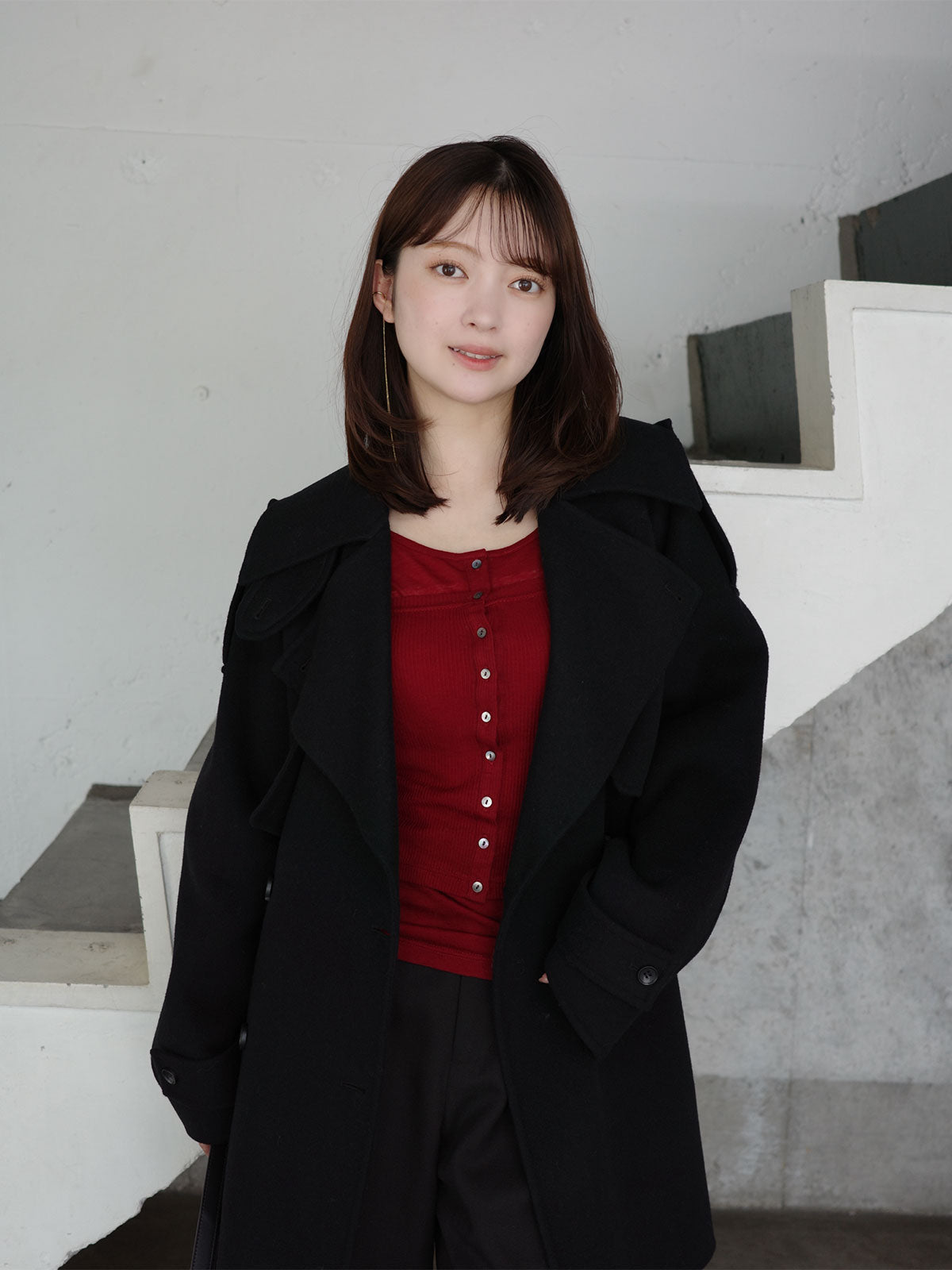 リバーウールミドルトレンチコート