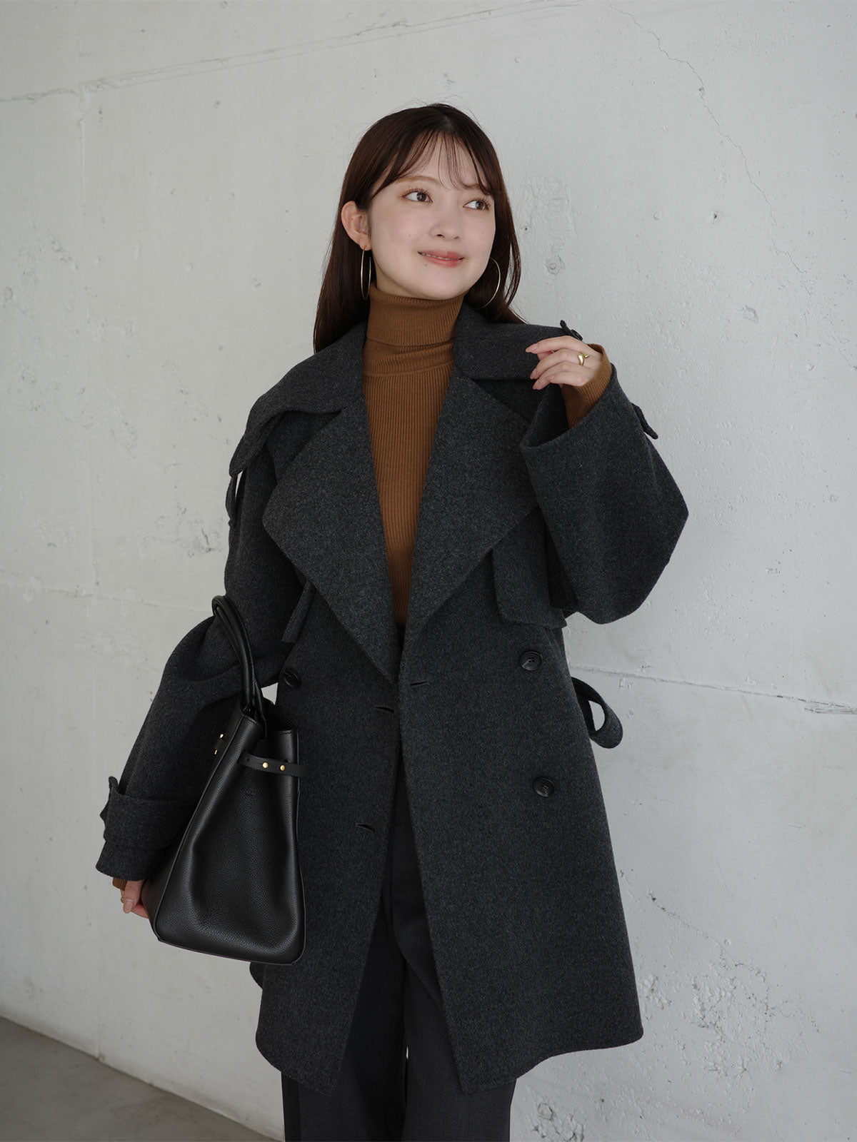 リバーウールミドルトレンチコート