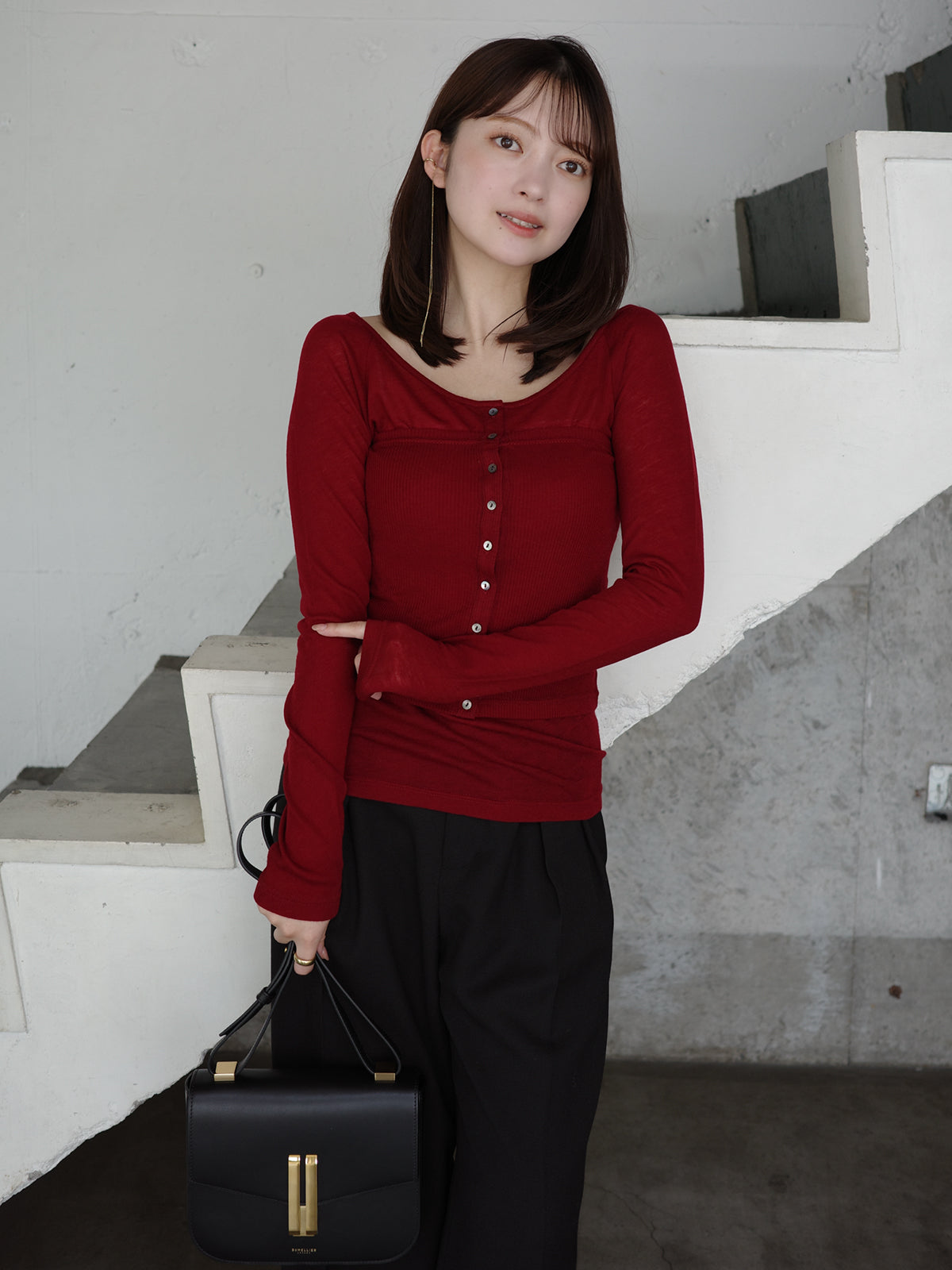 シアーウールレイヤリングトップス