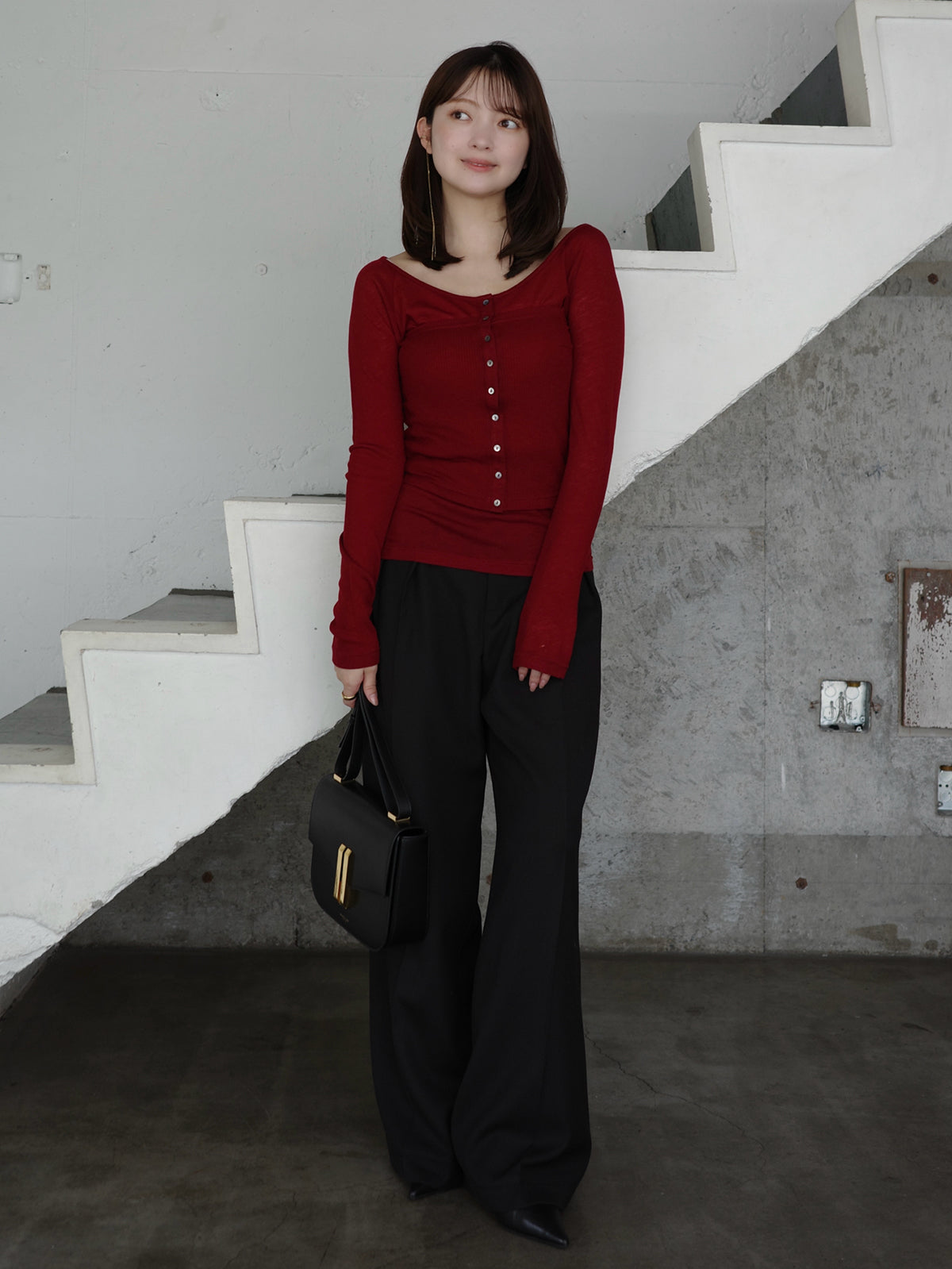 シアーウールレイヤリングトップス