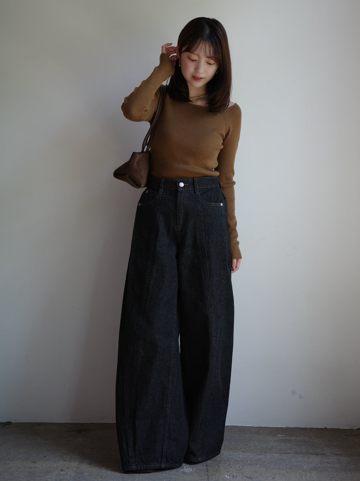 シルクカシミアブレンドボートネックニット