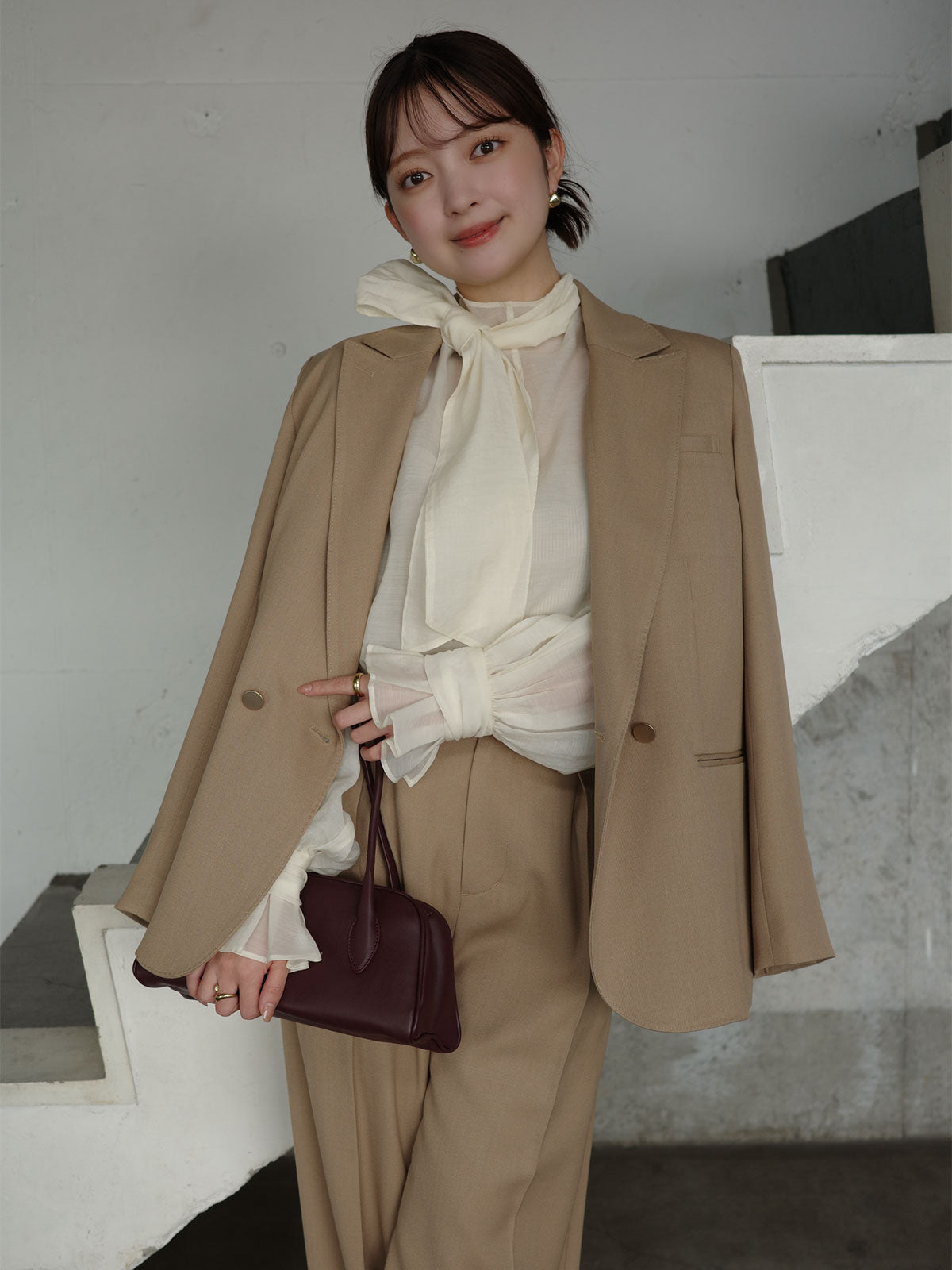 ベーシックタックワイドパンツ