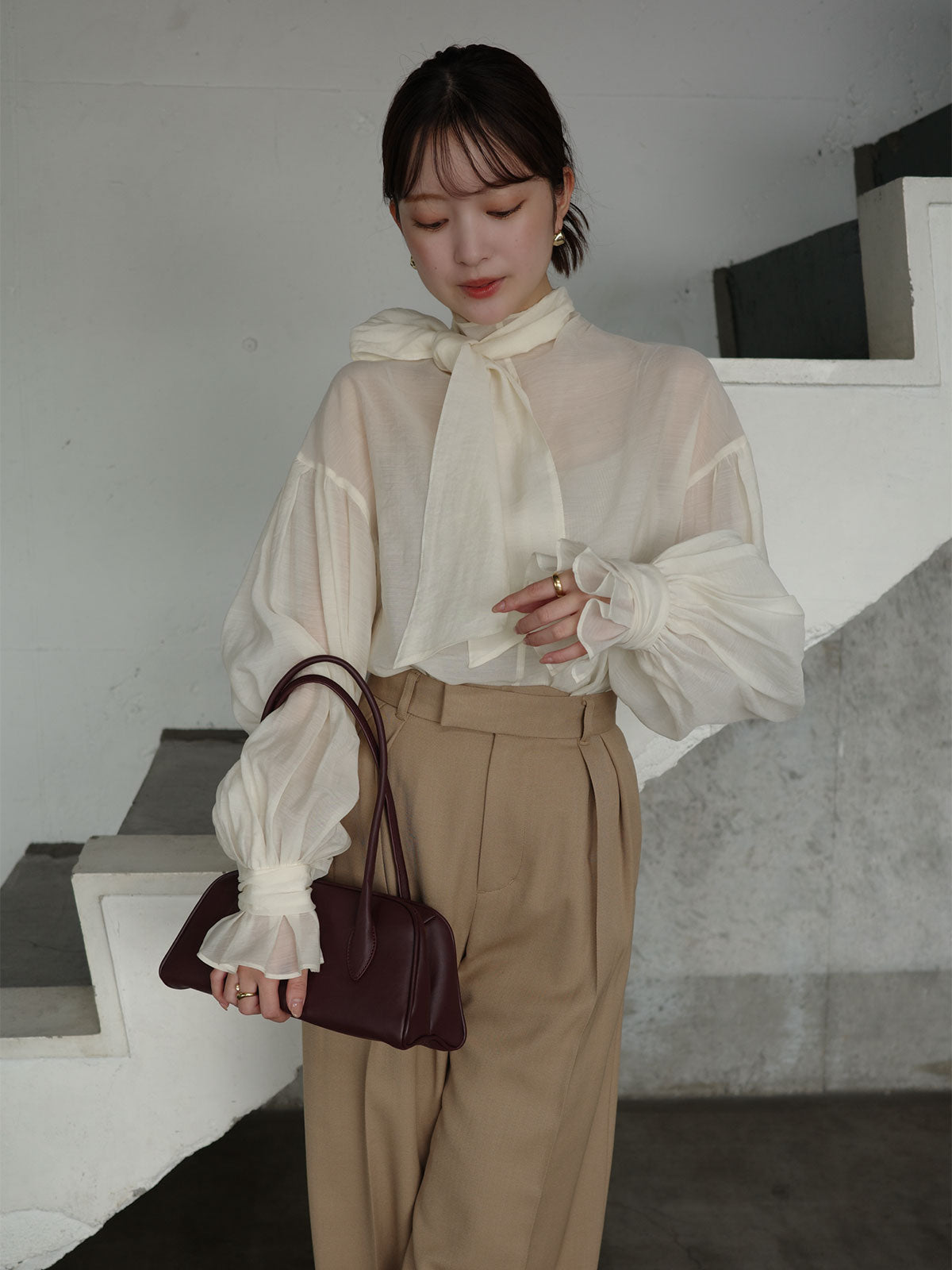 ベーシックタックワイドパンツ