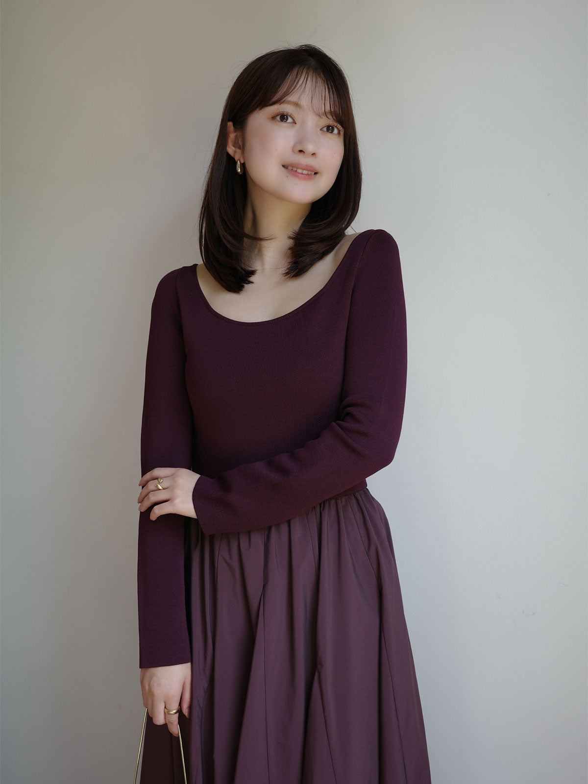 ニットドッキングフレアワンピース