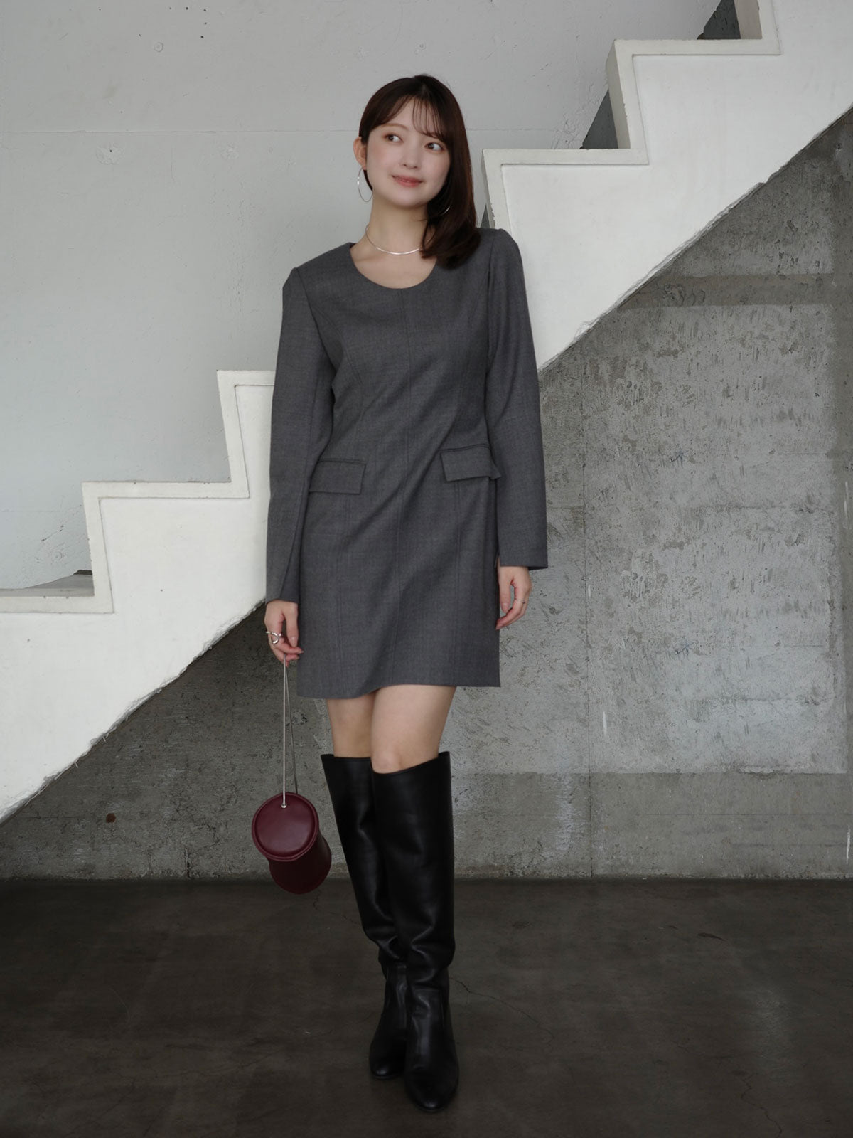 ボクシーミニワンピース