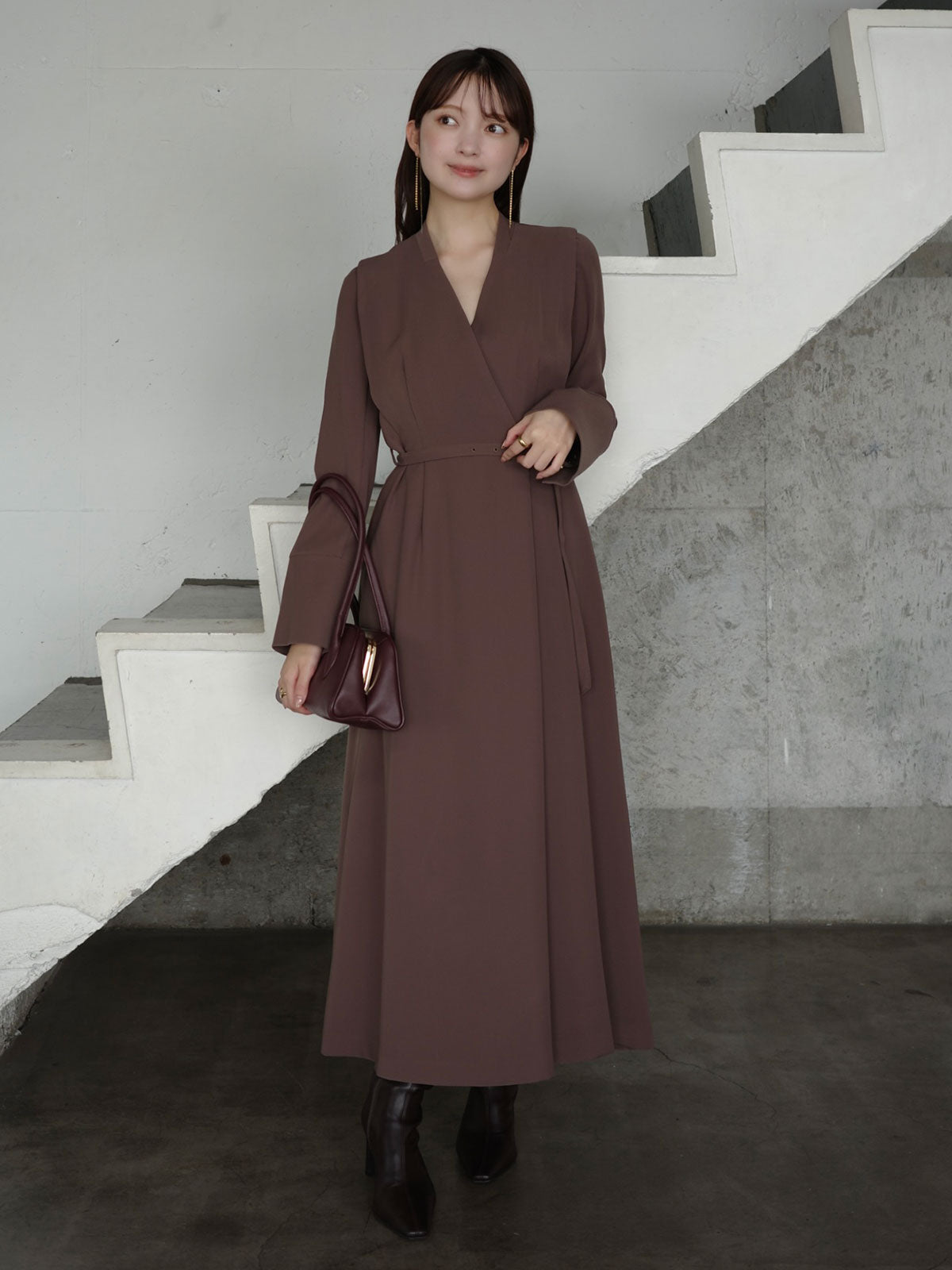 ダブルサテンクラシカルワンピース