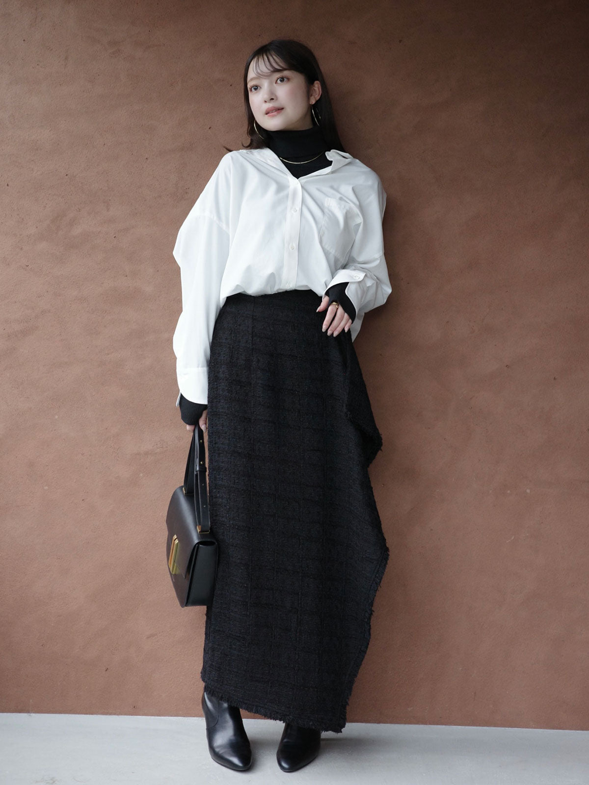 ツイードラップスカート