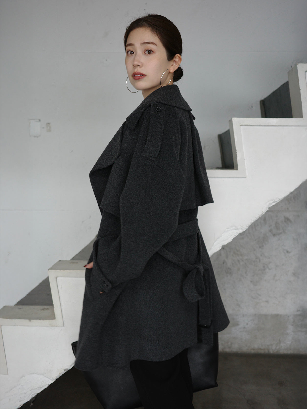 リバーウールミドルトレンチコート