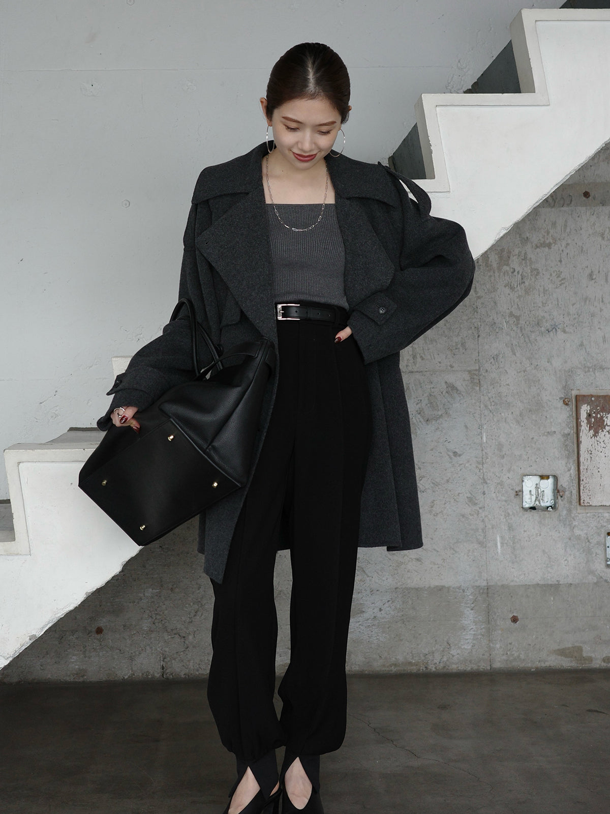 リバーウールミドルトレンチコート