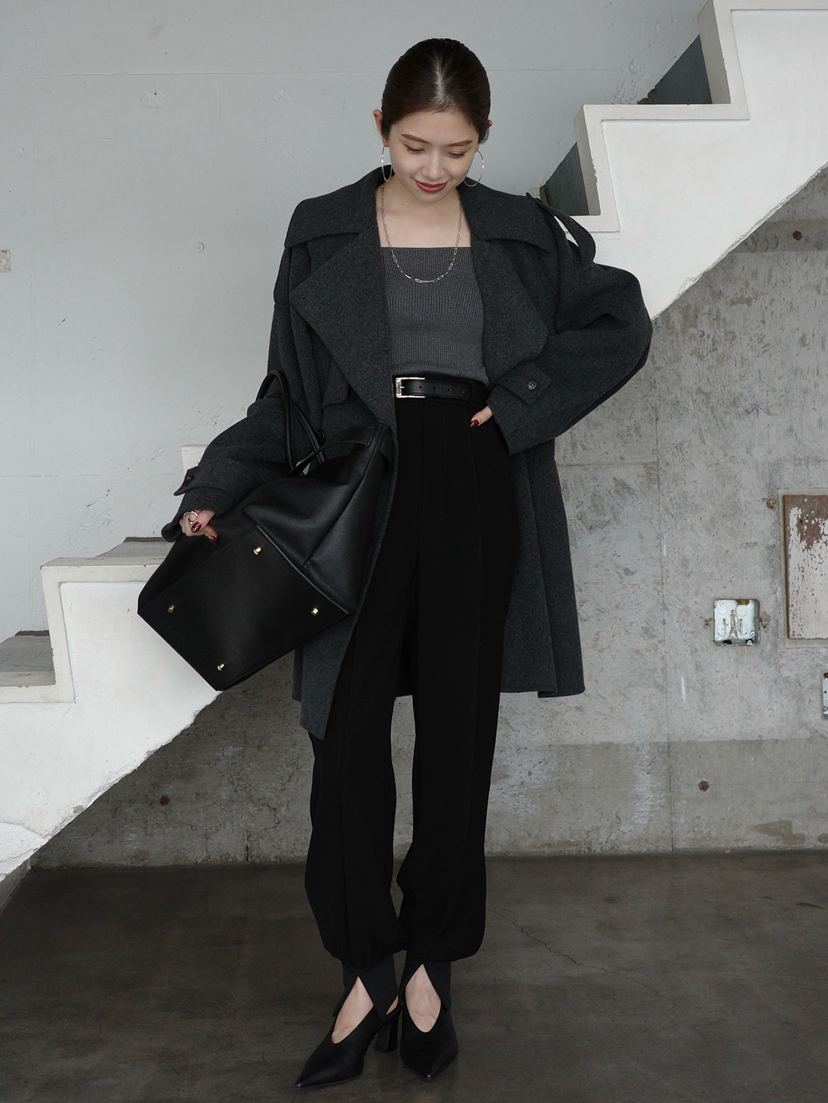 シルクカシミアブレンドデコルテリブニット