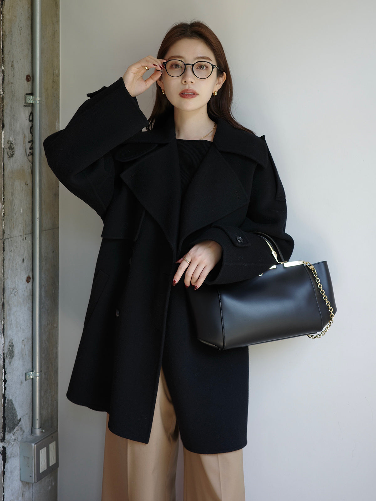 リバーウールミドルトレンチコート