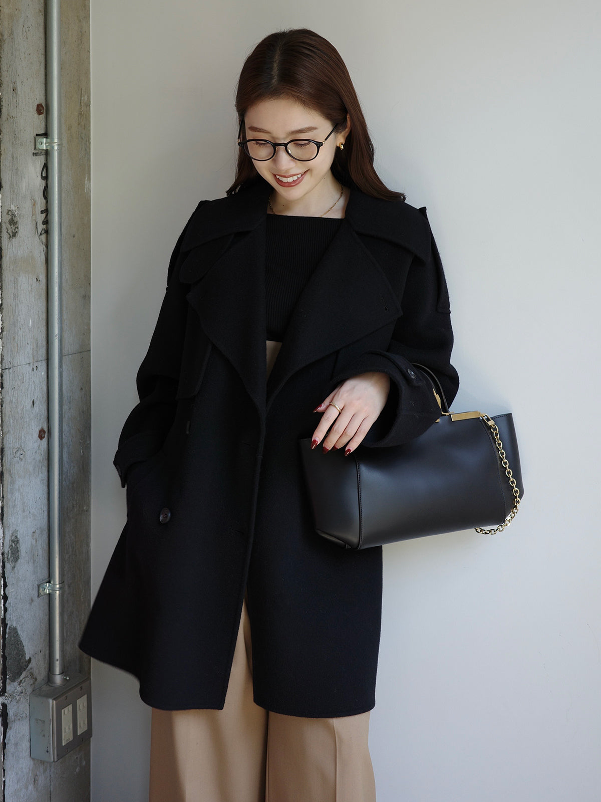 リバーウールミドルトレンチコート