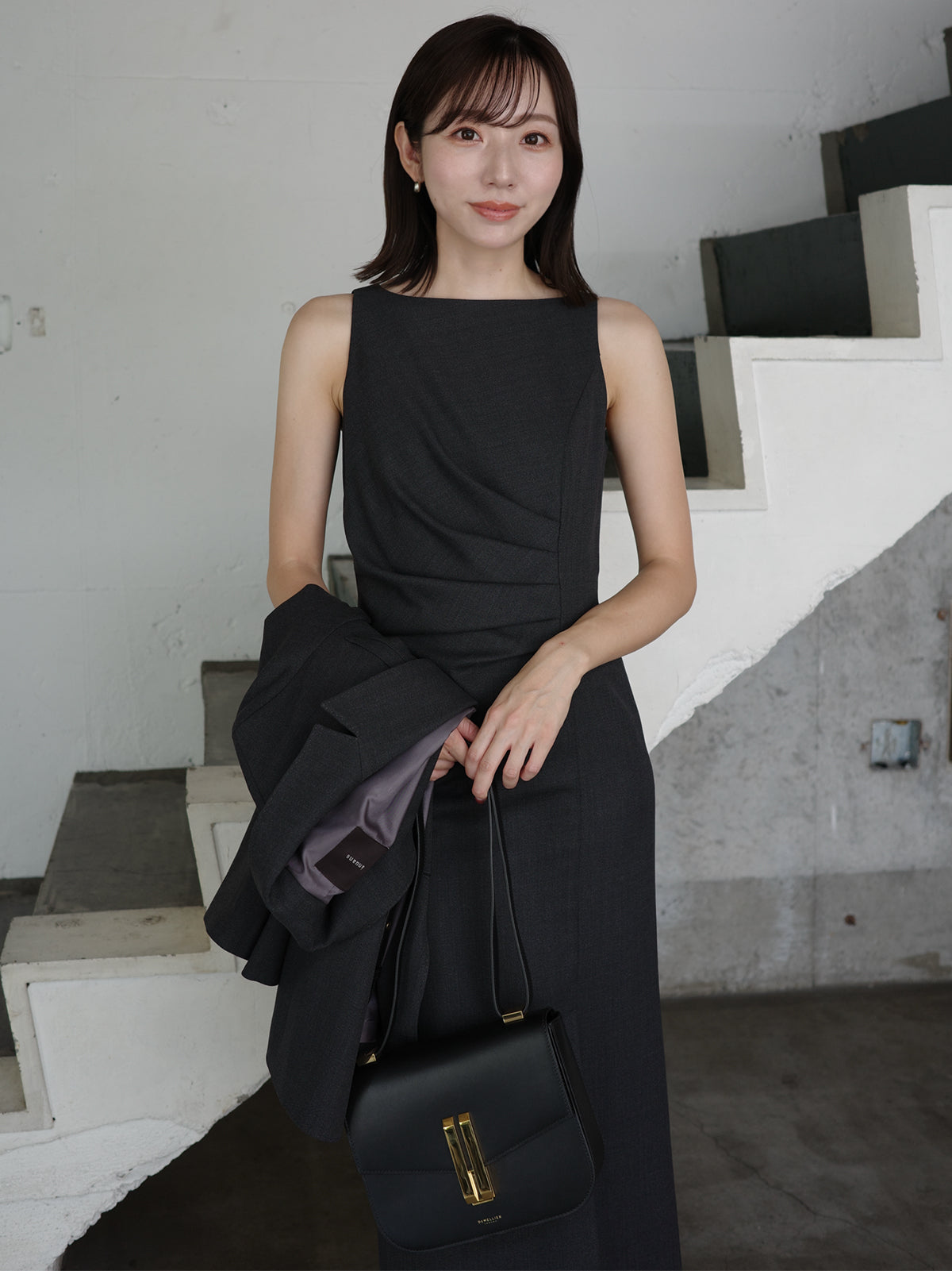 アシメタックナローワンピース