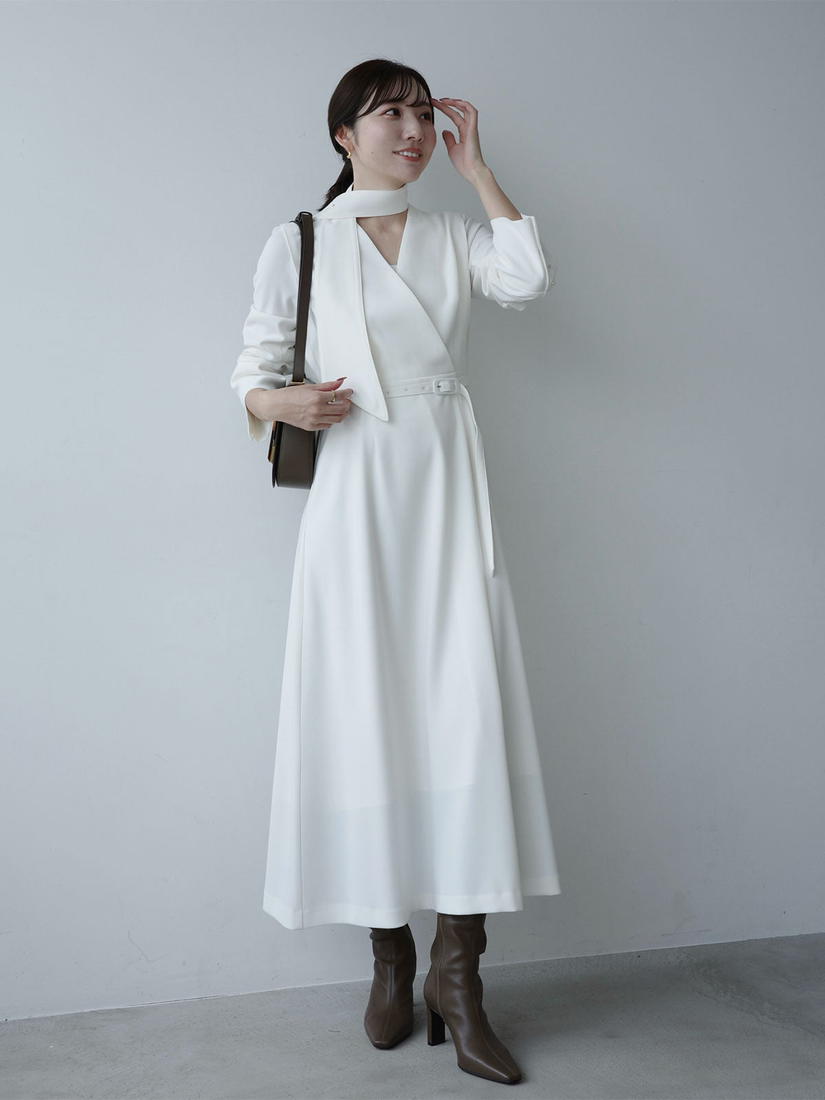 ダブルサテンクラシカルワンピース