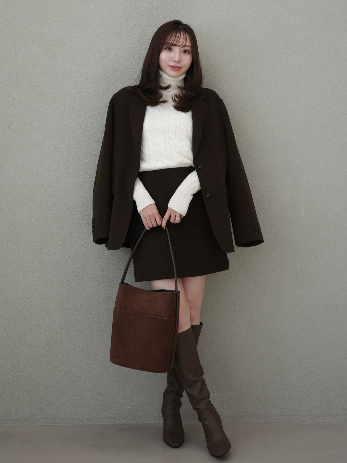 【POLO RALPH LAUREN】Wool-Cashmere Cable Turtleneck Sweater