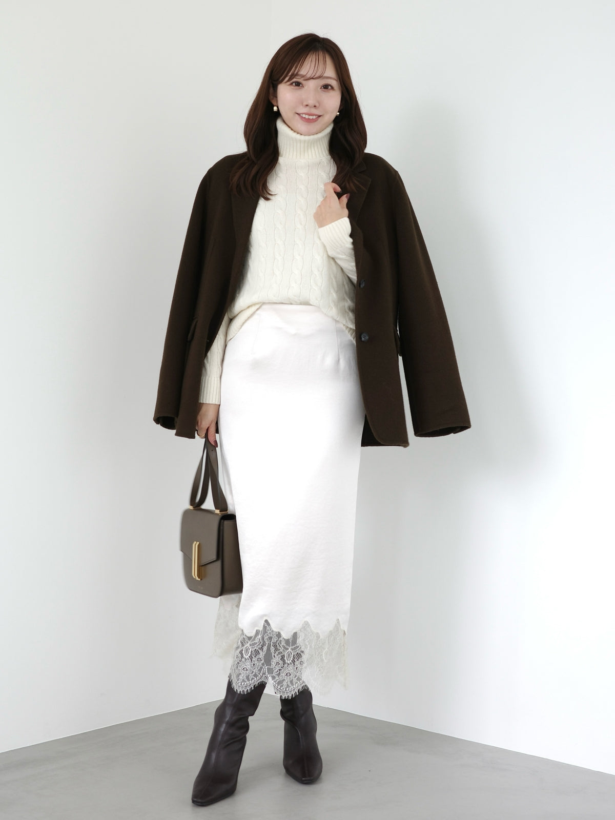 【POLO RALPH LAUREN】Wool-Cashmere Cable Turtleneck Sweater