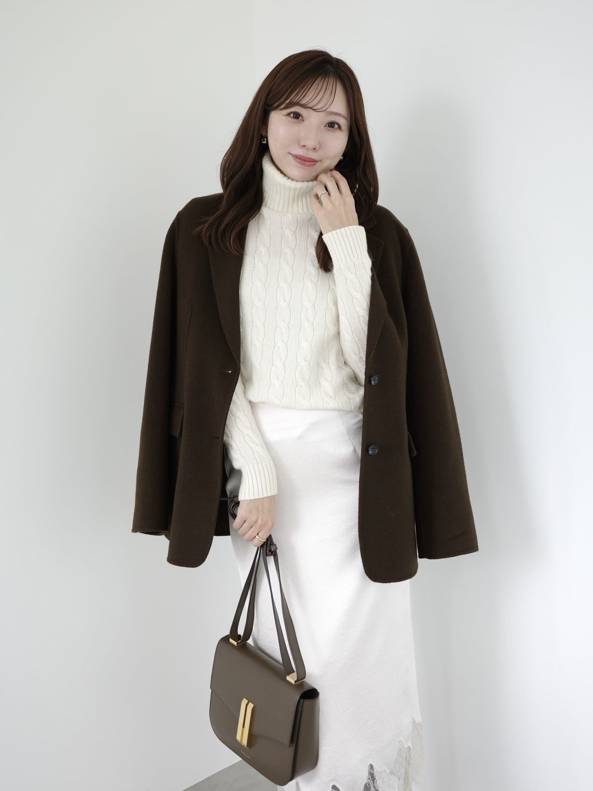 【POLO RALPH LAUREN】Wool-Cashmere Cable Turtleneck Sweater