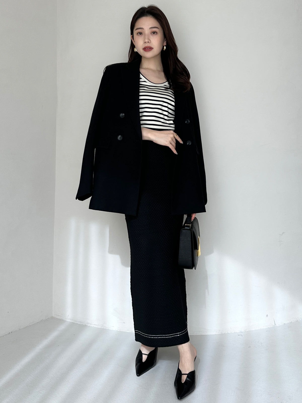 실크 터치 코튼 U넥 티