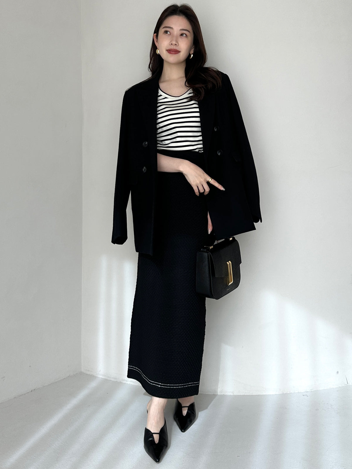 실크 터치 코튼 U넥 티