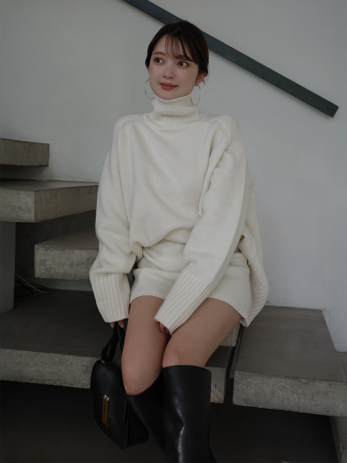 HAMILTON 울 캐시미어 터틀넥 풀오버