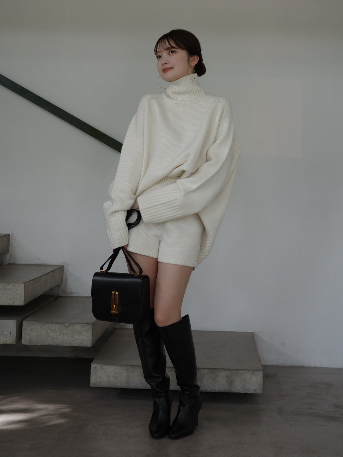 HAMILTONウールカシミヤタートルネックプルオーバー