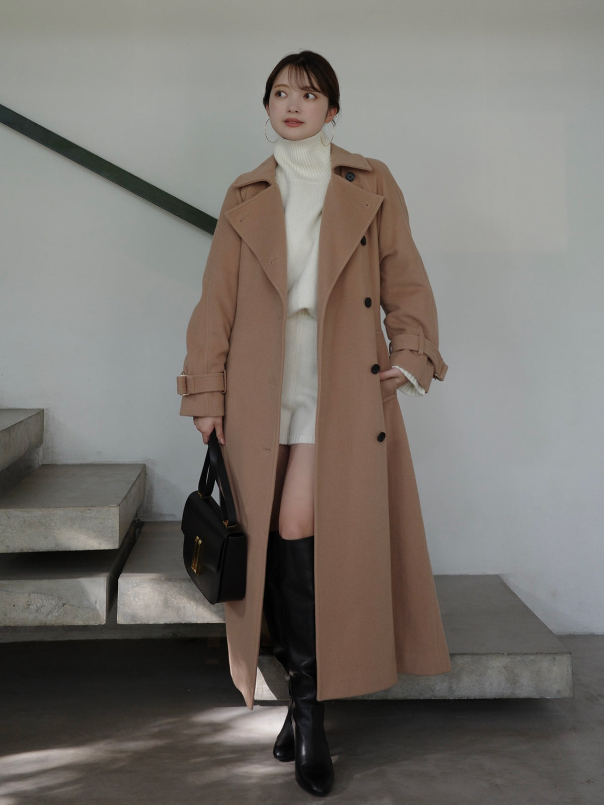 HAMILTONウールカシミヤタートルネックプルオーバー