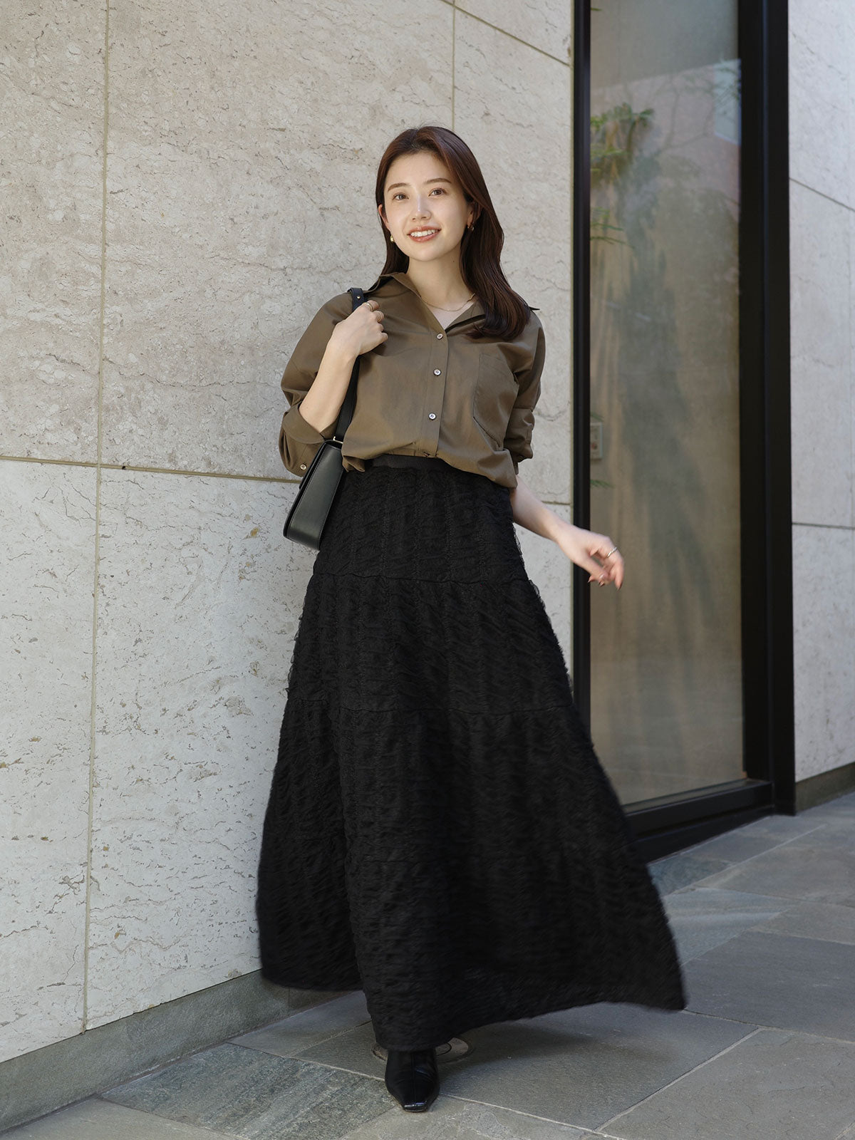 刺绣透视薄纱裙