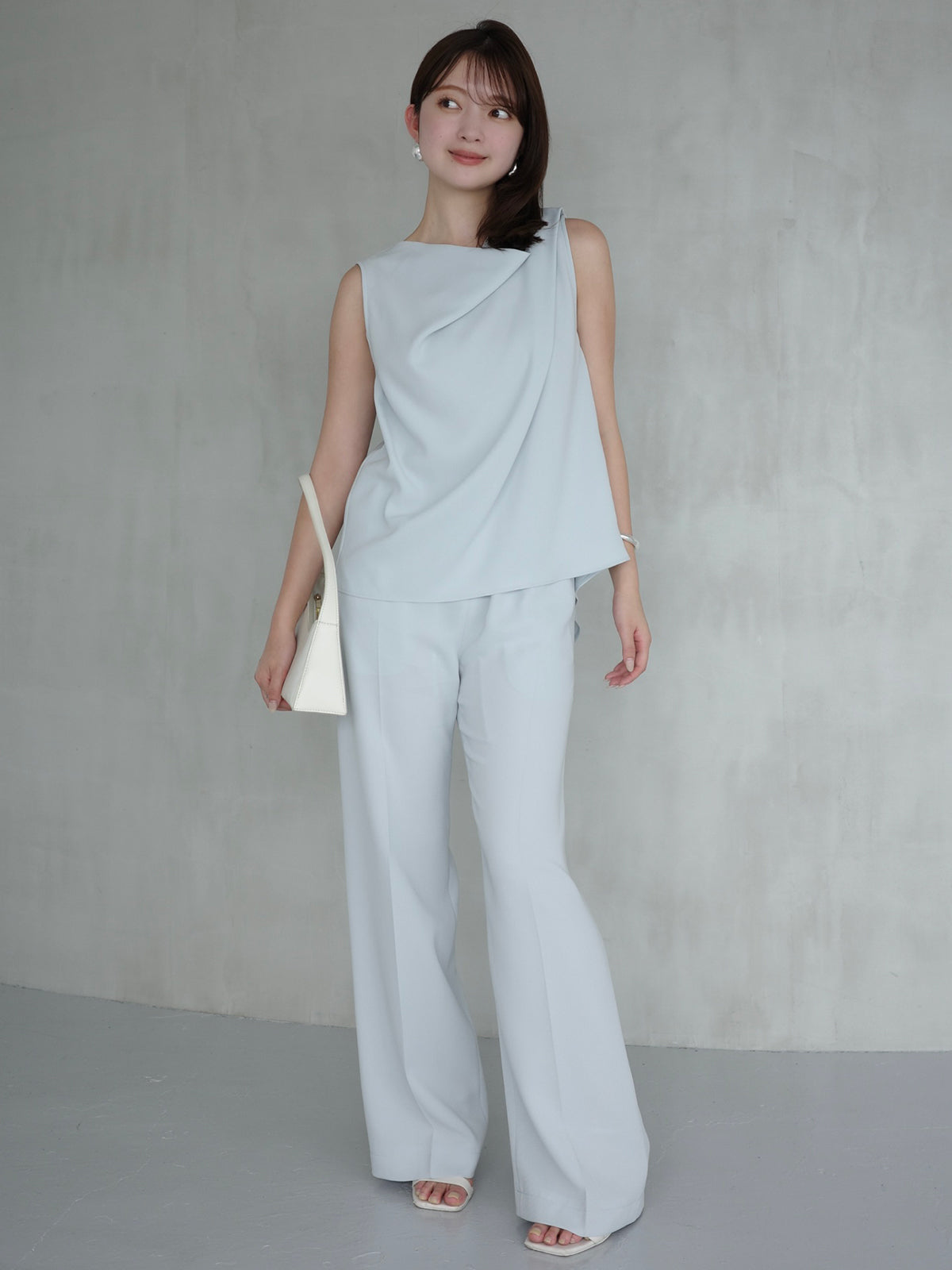 トリアセテートドレープブラウス