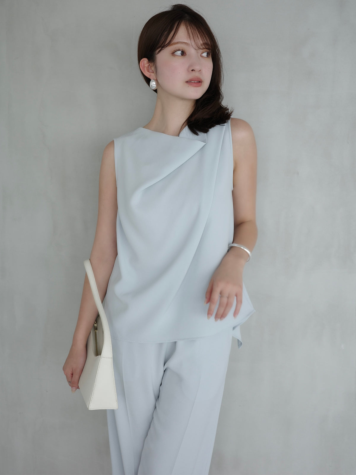 トリアセテートドレープブラウス