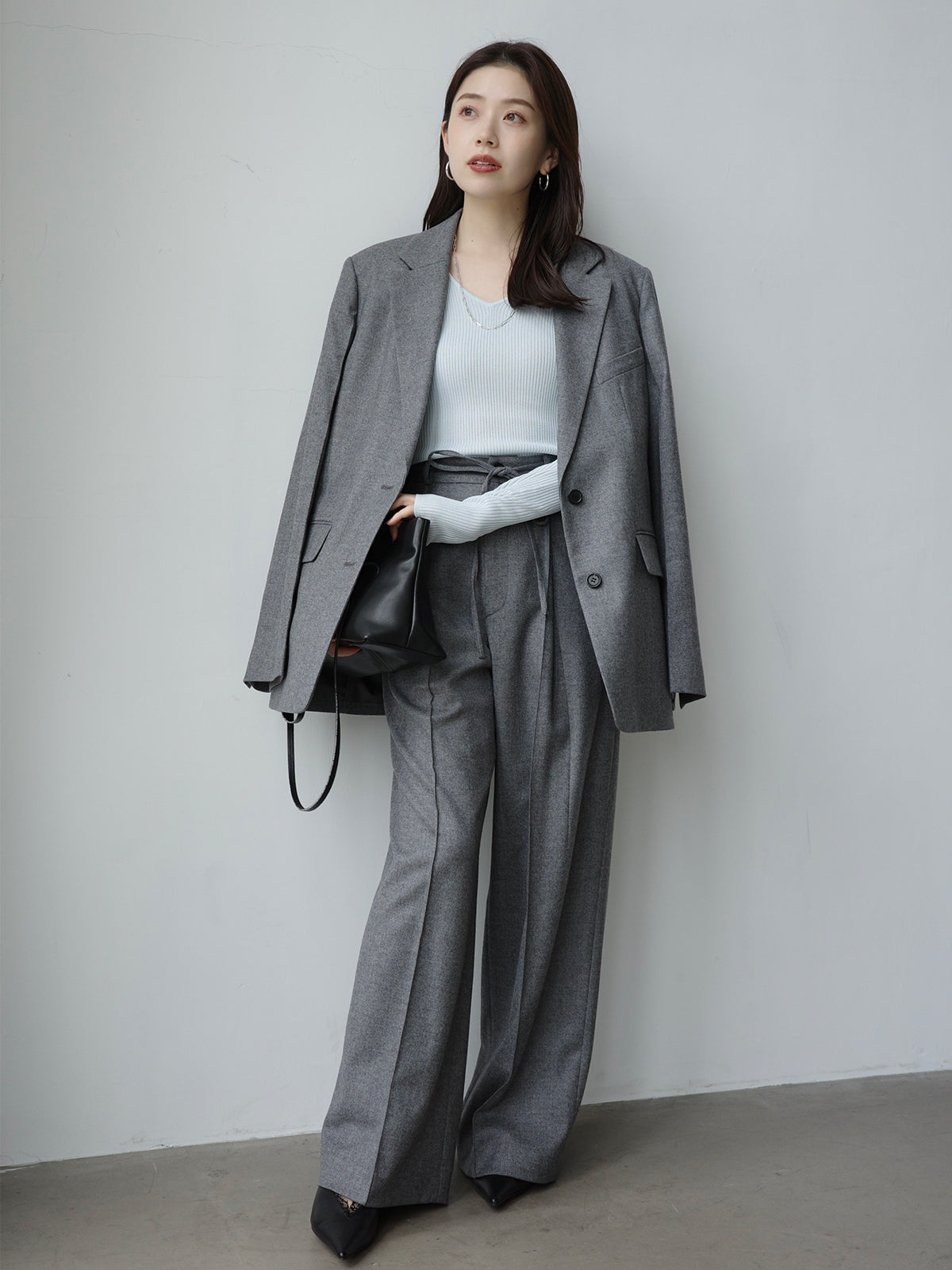 リュクスビスコースリブニットプルオーバー