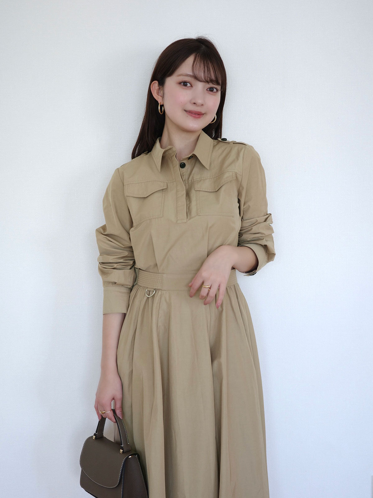 トレンチライクフレアワンピース