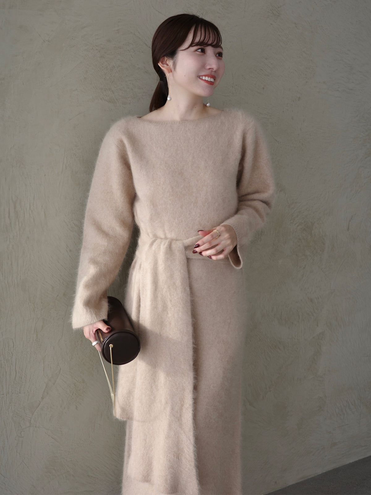 ウールミンクニットワンピース