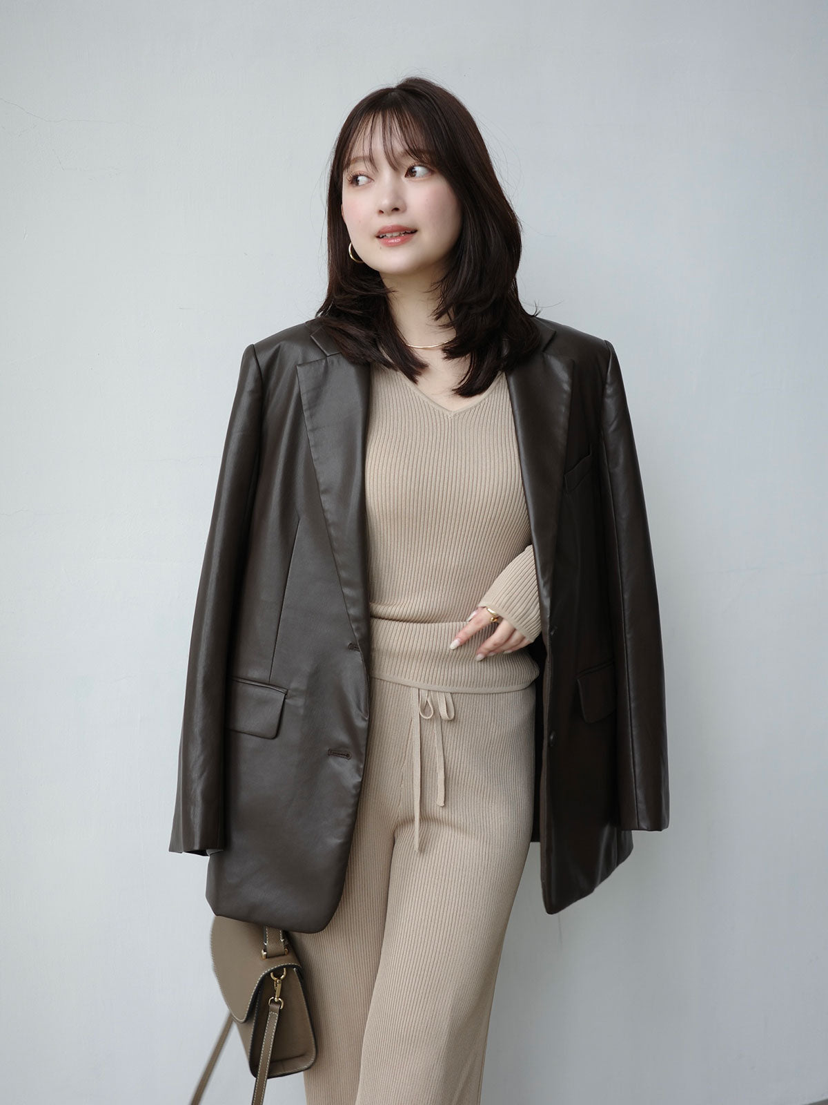 リュクスビスコースニットパンツ