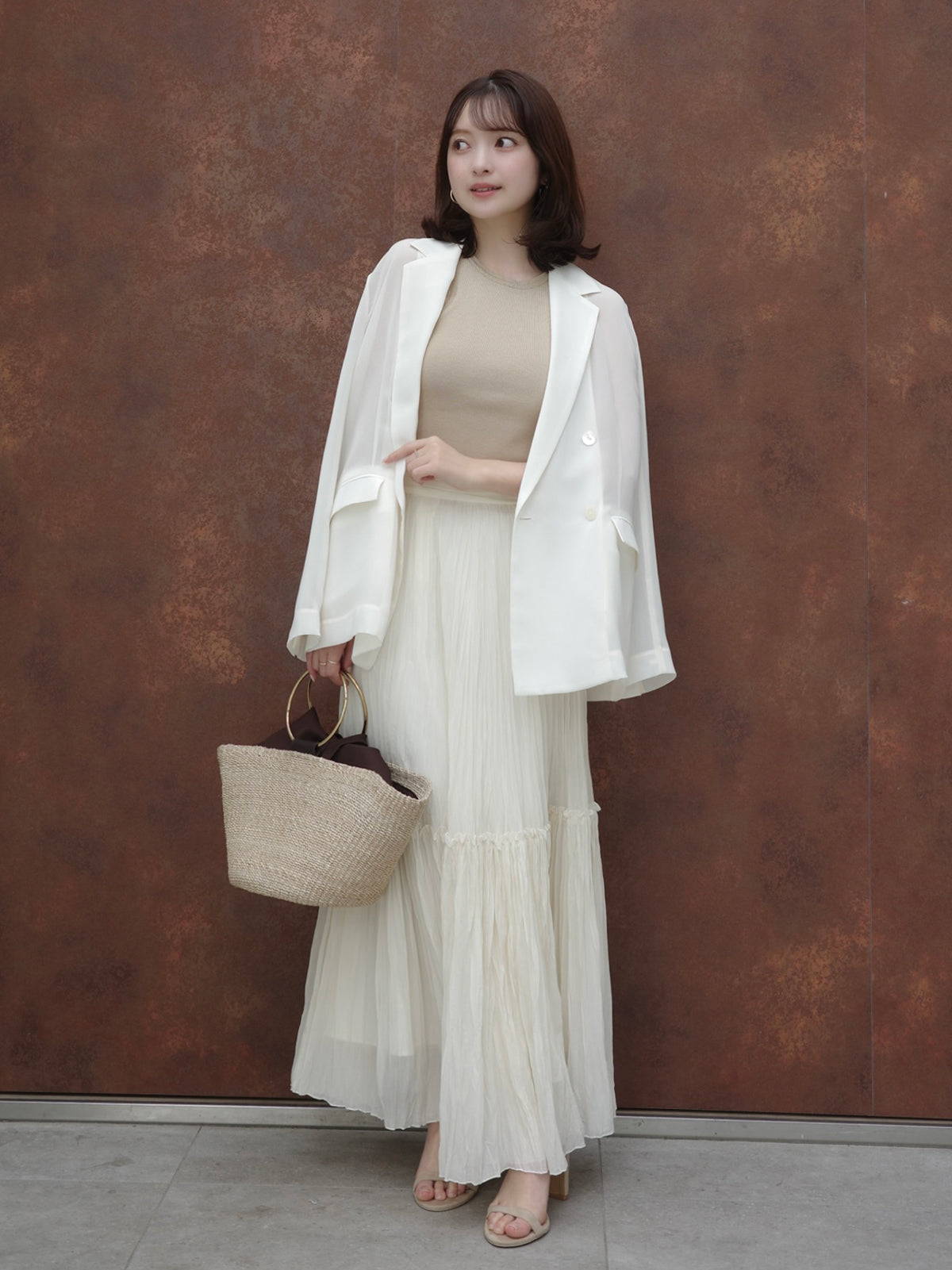 亮色针织内置杯背心