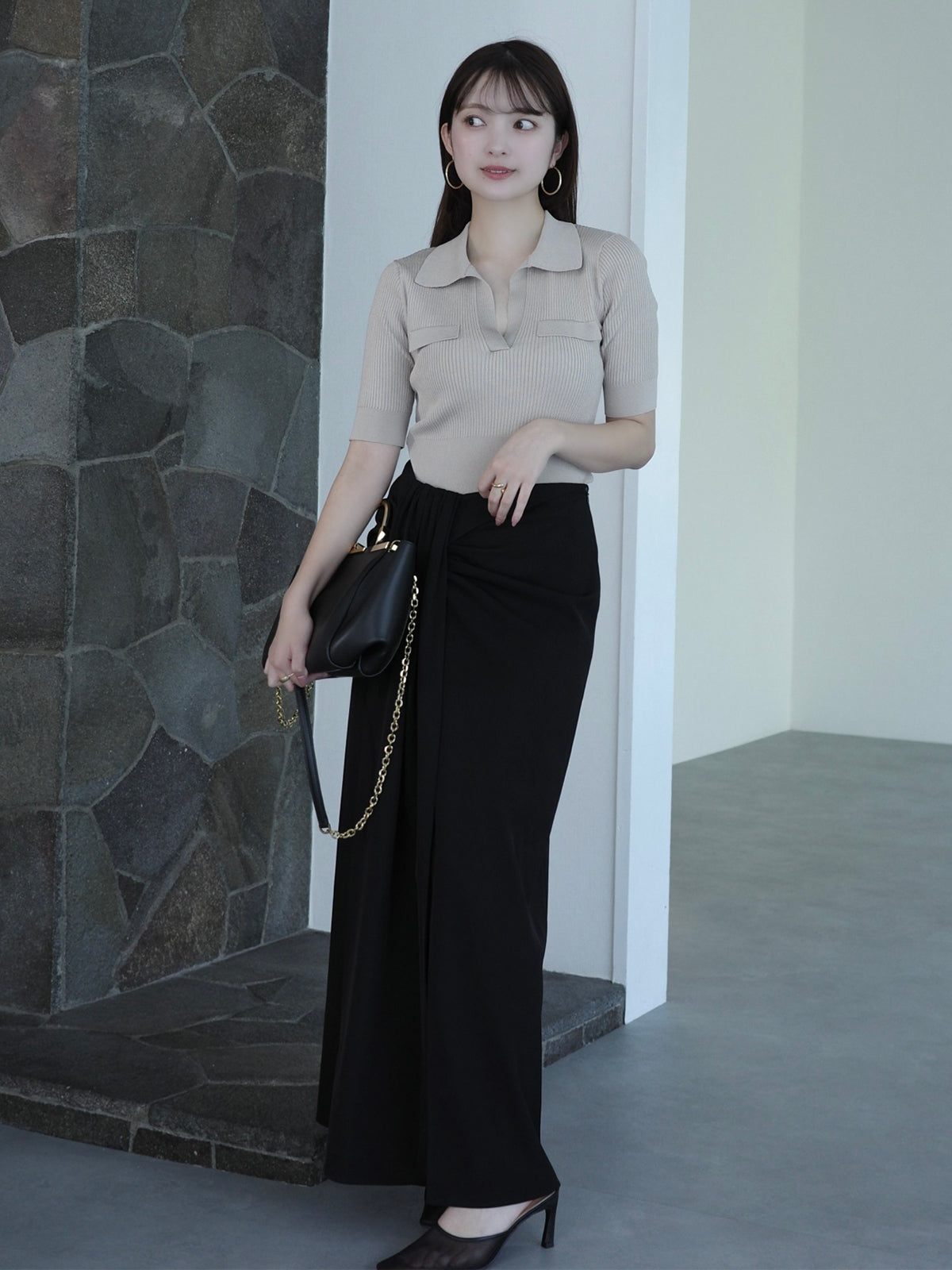 ドレープディティールスカート