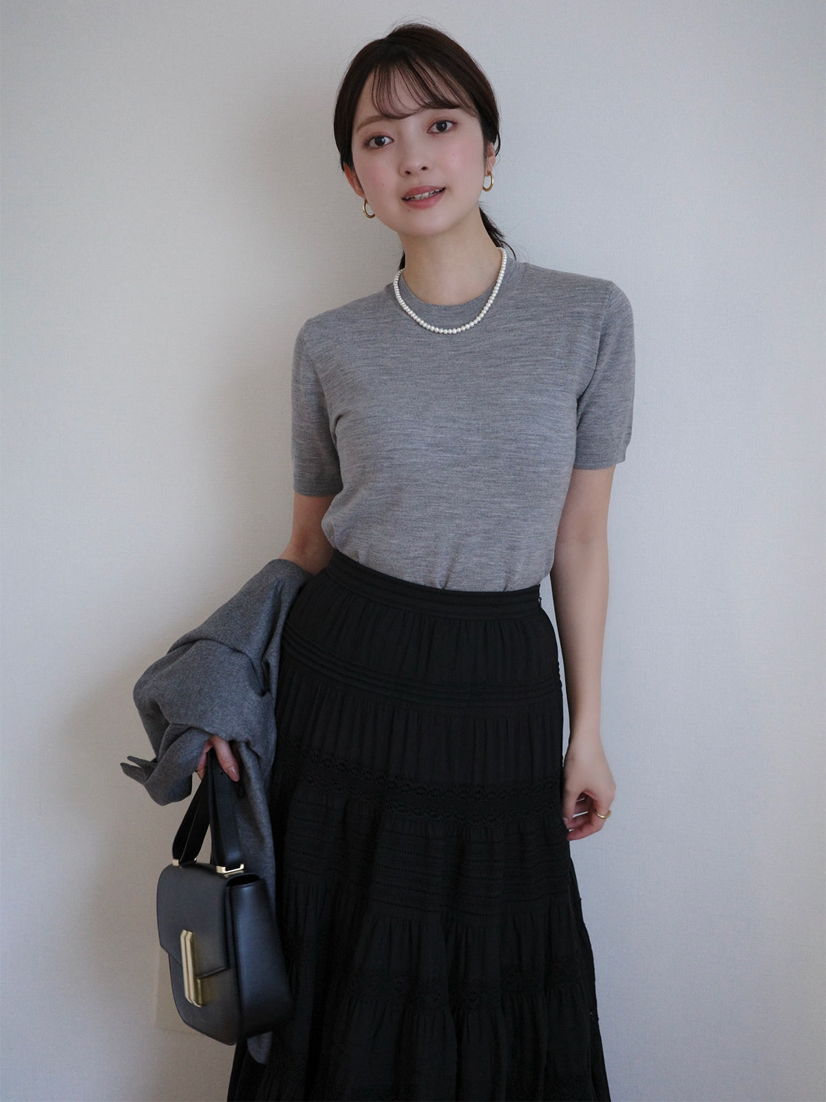 レースパネルティアードスカート