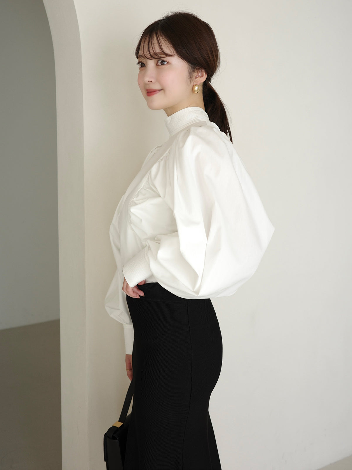 リュクスビスコースイレヘムニットスカート